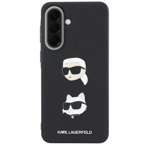 Etui Karl Lagerfeld w/ Karl&Choupette Heads Pins&Logo na Samsung Galaxy A57 5G - czarne
