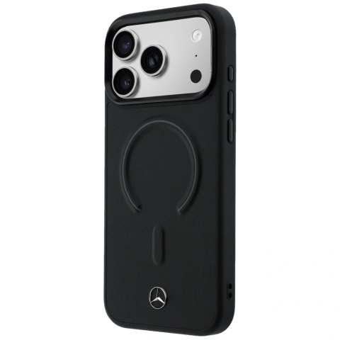 Etui Mercedes Leather 3D MagSafe na iPhone 17 Pro Max - czarne