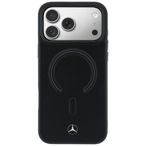 Etui Mercedes Leather 3D MagSafe na iPhone 17 Pro Max - czarne