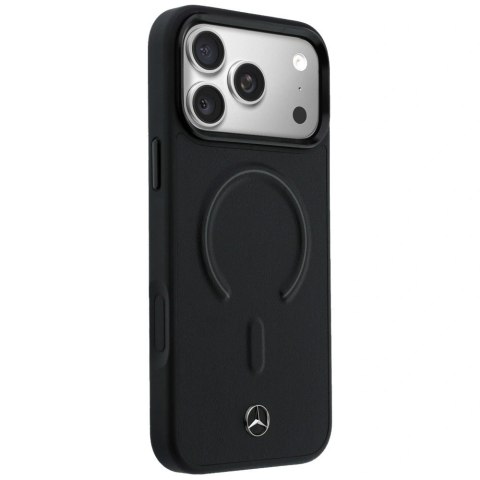 Etui Mercedes Leather 3D MagSafe na iPhone 17 Pro Max - czarne