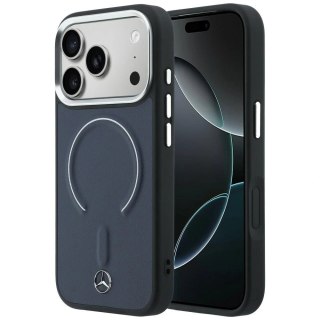 Etui Mercedes Leather 3D MagSafe na iPhone 17 Pro Max - granatowe