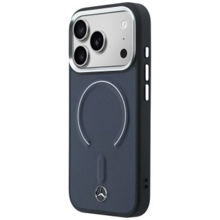 Etui Mercedes Leather 3D MagSafe na iPhone 17 Pro Max - granatowe