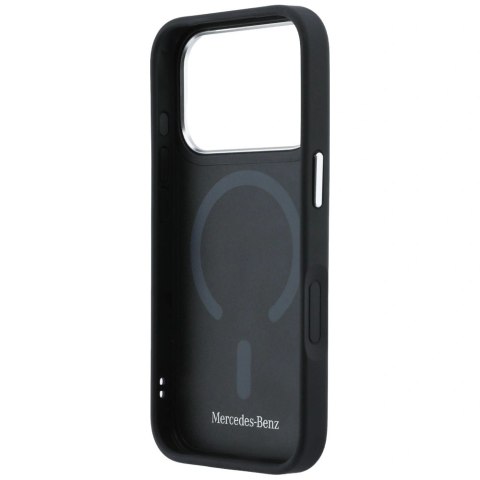 Etui Mercedes Leather 3D MagSafe na iPhone 17 Pro Max - granatowe
