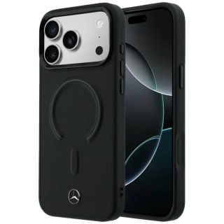 Etui Mercedes Leather 3D MagSafe na iPhone 17 Pro - czarne