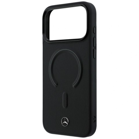 Etui Mercedes Leather 3D MagSafe na iPhone 17 Pro - czarne