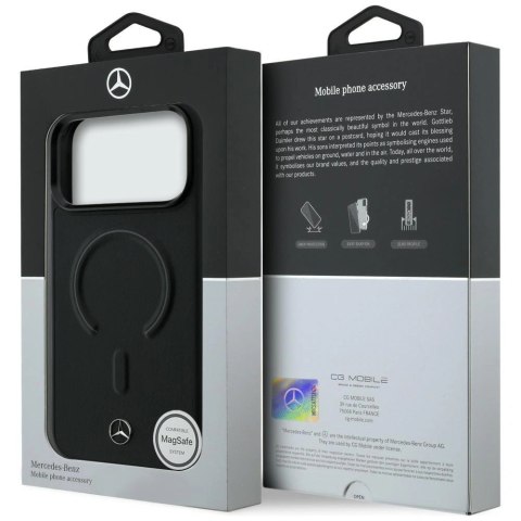 Etui Mercedes Leather 3D MagSafe na iPhone 17 Pro - czarne