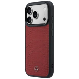Etui Mercedes Leather Mesh with Bow Line MagSafe na iPhone 17 Pro Max - czerwone