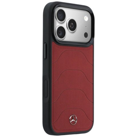 Etui Mercedes Leather Mesh with Bow Line MagSafe na iPhone 17 Pro Max - czerwone
