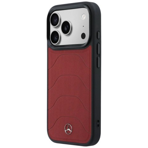 Etui Mercedes Leather Mesh with Bow Line MagSafe na iPhone 17 Pro - czerwone