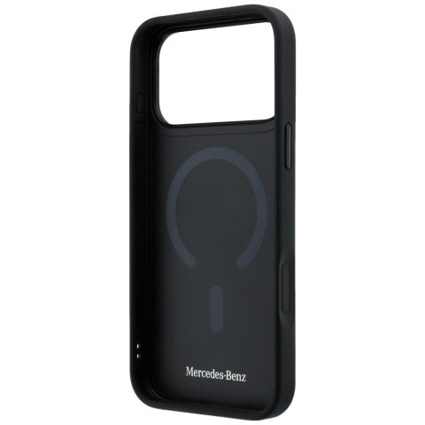 Etui Mercedes Leather with Crossed Lines MagSafe na iPhone 17 Pro Max - czarne