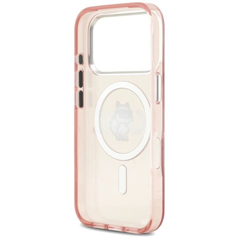 Etui Karl Lagerfeld IML Choupette Sketch Logo MagSafe na iPhone 17 Pro - różowe