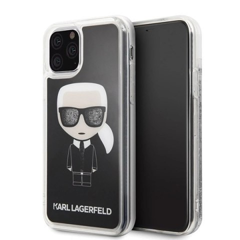 Etui Karl Lagerfeld Iconic Glitter na iPhone 11 Pro - czarne