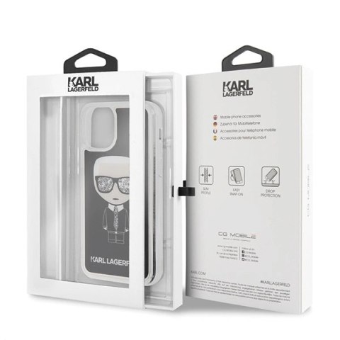 Etui Karl Lagerfeld Iconic Glitter na iPhone 11 Pro - czarne