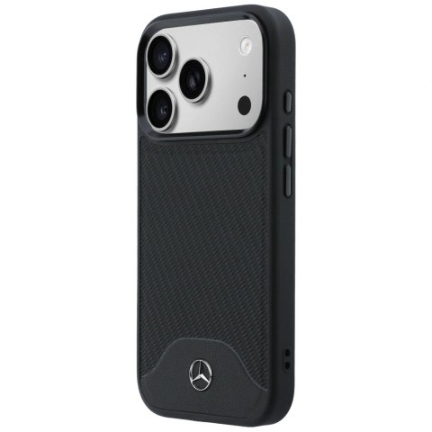 Etui Mercedes Leather Wood Effect and Curve MagSafe na iPhone 17 Pro Max - czarne