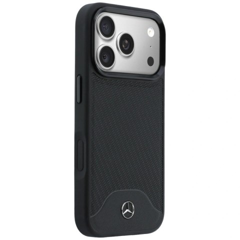 Etui Mercedes Leather Wood Effect and Curve MagSafe na iPhone 17 Pro Max - czarne