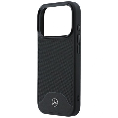 Etui Mercedes Leather Wood Effect and Curve MagSafe na iPhone 17 Pro Max - czarne