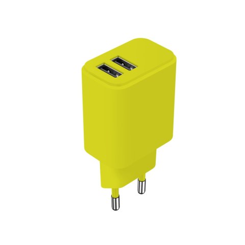 Setty ładowarka sieciowa 2x USB 2,4A LSIM-AA-1211 limonkowa