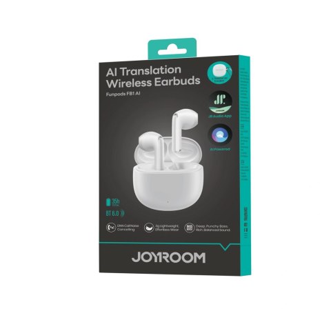 Słuchawki bezprzewodowe Joyroom JR-FB1 Funpods Bluetooth 6.0 douszne TWS z funkcjami AI - białe