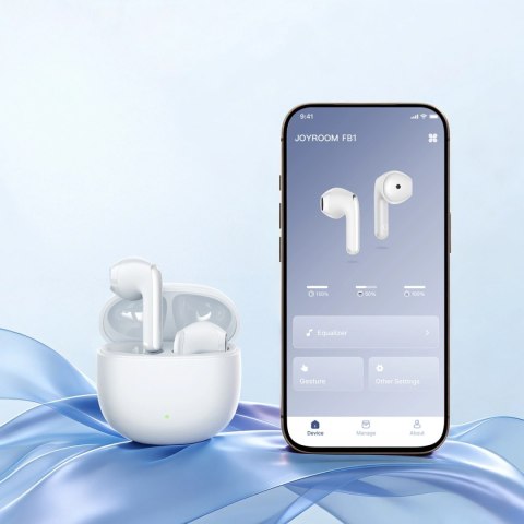 Słuchawki bezprzewodowe Joyroom JR-FB1 Funpods Bluetooth 6.0 douszne TWS z funkcjami AI - białe