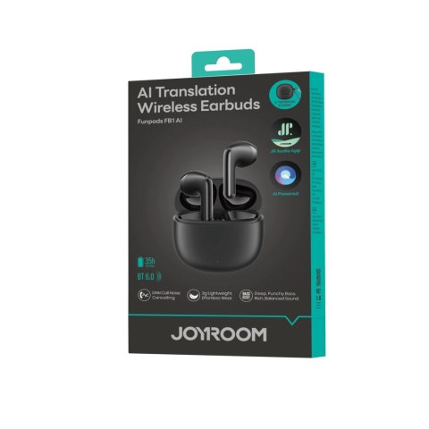 Słuchawki bezprzewodowe Joyroom JR-FB1 Funpods Bluetooth 6.0 douszne TWS z funkcjami AI - czarne