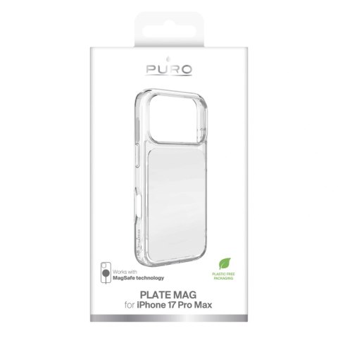 Etui Puro Plate Mag na iPhone 17 Pro Max kompatybilne z MagSafe - białe