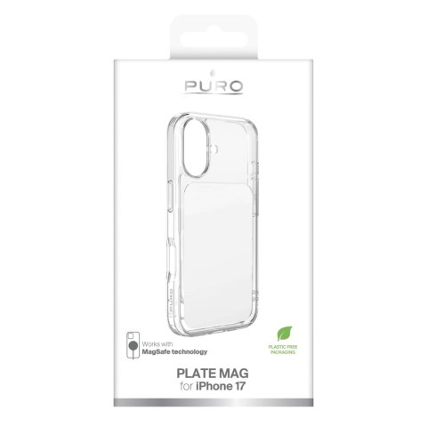 Etui Puro Plate Mag na iPhone 17 kompatybilne z MagSafe - białe