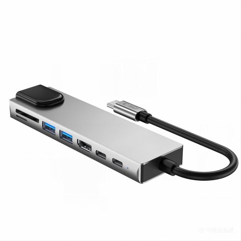 TECH-PROTECT HB09 HUB ADAPTER 8IN1 TYPE-C + USB-A3.0 + USB-C3.0 + HDMI 4K 60HZ + SD/TF + PD100W + RJ45 1000MB/S SPACE GREY