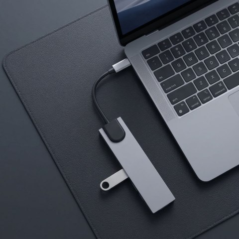 TECH-PROTECT HB09 HUB ADAPTER 8IN1 TYPE-C + USB-A3.0 + USB-C3.0 + HDMI 4K 60HZ + SD/TF + PD100W + RJ45 1000MB/S SPACE GREY