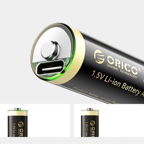 Bateria litowa Orico Ener-G EG5C 1,5 V 2100mWh akumulator AA USB-C z kablem ładującym 4 szt.