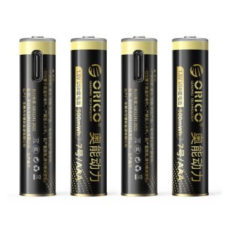 Bateria litowa Orico Ener-G EG7C 1,5 V 500mWh akumulator AAA USB-C z kablem ładującym 4 szt.