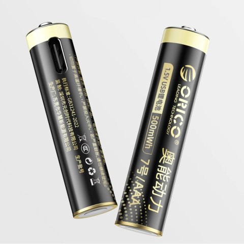 Bateria litowa Orico Ener-G EG7C 1,5 V 500mWh akumulator AAA USB-C z kablem ładującym 4 szt.