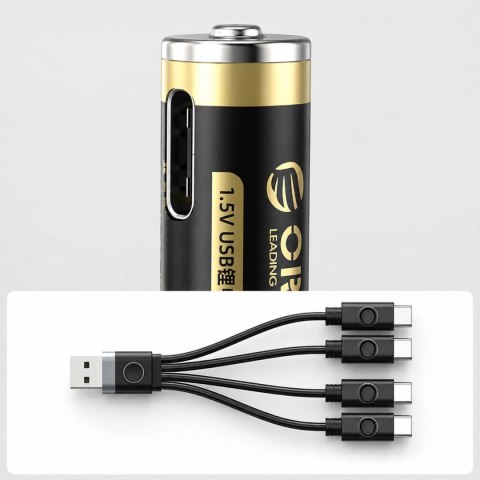 Bateria litowa Orico Ener-G EG7C 1,5 V 500mWh akumulator AAA USB-C z kablem ładującym 4 szt.