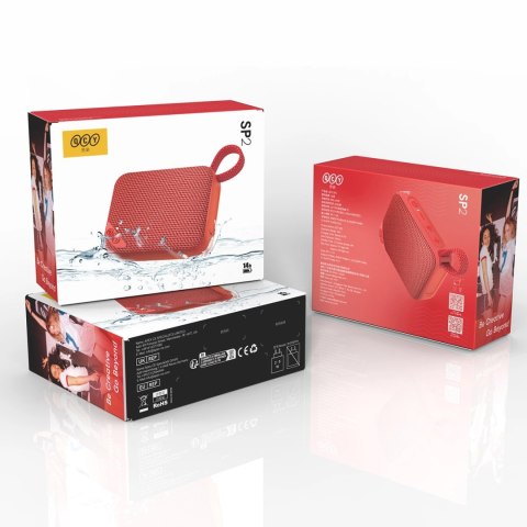 Głośnik Bluetooth QCY SP2 IP67 z podświetleniem RGB i trybem stereo - czerwony