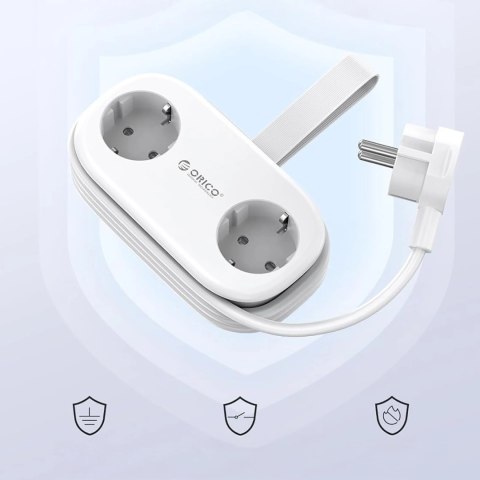 Listwa zasilająca Orico AP3 20W GaN 5w1 2x AC + 2x USB-A + 1x USB-C - biała