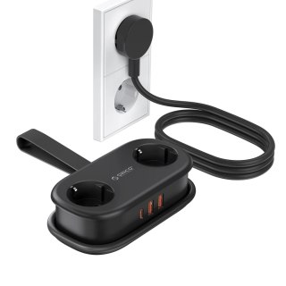 Listwa zasilająca Orico AP3 20W GaN 5w1 2x AC + 2x USB-A + 1x USB-C - czarna