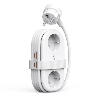 Listwa zasilająca Orico AP3 65W GaN 6w1 2x AC + 2x USB-A + 2x USB-C - biała