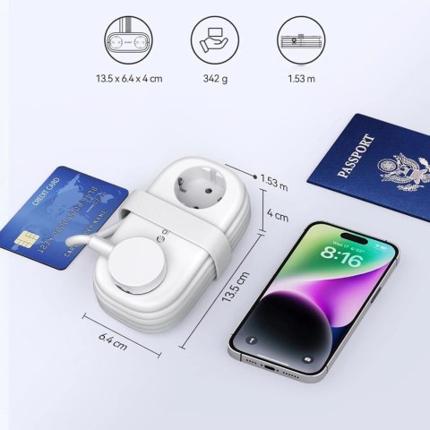 Listwa zasilająca Orico AP3 65W GaN 6w1 2x AC + 2x USB-A + 2x USB-C - biała