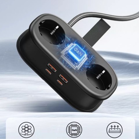 Listwa zasilająca Orico AP3 65W GaN 6w1 2x AC + 2x USB-A + 2x USB-C - czarna
