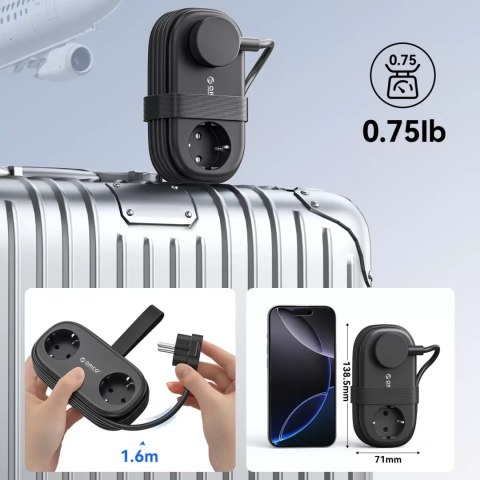 Listwa zasilająca Orico AP3 65W GaN 6w1 2x AC + 2x USB-A + 2x USB-C - czarna