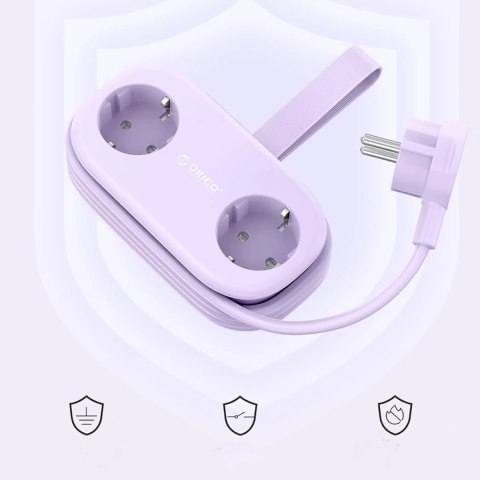 Listwa zasilająca Orico AP3 65W GaN 6w1 2x AC + 2x USB-A + 2x USB-C - fioletowa