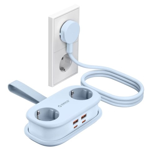 Listwa zasilająca Orico AP3 65W GaN 6w1 2x AC + 2x USB-A + 2x USB-C - niebieska