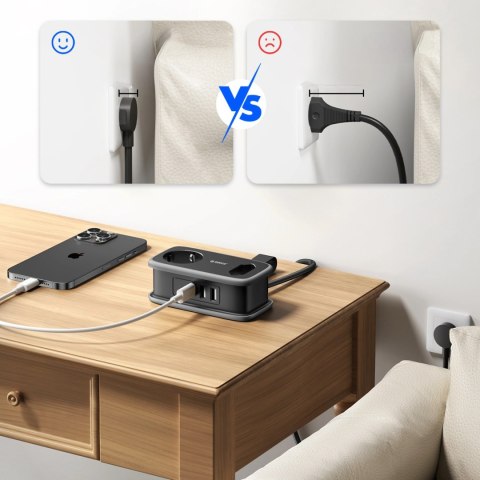 Listwa zasilająca Orico APP 15.5W 5w1 2x AC + 2x USB-A + 1x USB-C - czarna
