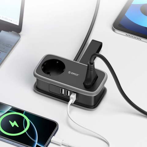 Listwa zasilająca Orico APP 15.5W 5w1 2x AC + 2x USB-A + 1x USB-C - czarna