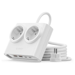 Listwa zasilająca Orico PDC25 25W 6w1 2x AC + 2x USB-A + 2x USB-C - biała