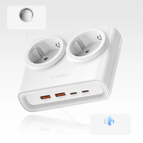 Listwa zasilająca Orico PDC25 25W 6w1 2x AC + 2x USB-A + 2x USB-C - biała