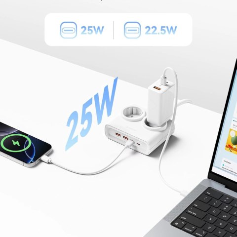 Listwa zasilająca Orico PDC25 25W 6w1 2x AC + 2x USB-A + 2x USB-C - biała