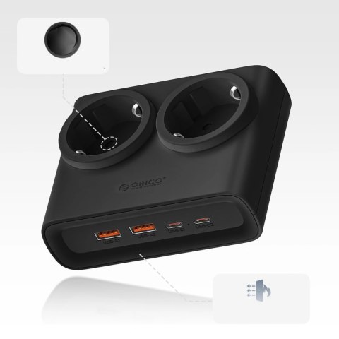 Listwa zasilająca Orico PDC25 25W 6w1 2x AC + 2x USB-A + 2x USB-C - czarna