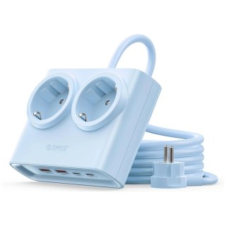 Listwa zasilająca Orico PDC25 25W 6w1 2x AC + 2x USB-A + 2x USB-C - niebieska