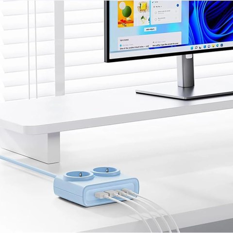 Listwa zasilająca Orico PDC25 25W 6w1 2x AC + 2x USB-A + 2x USB-C - niebieska