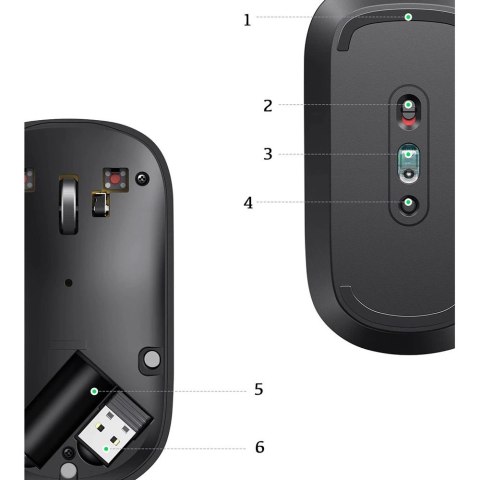 Myszka bezprzewodowa Ugreen MU001 optyczna USB - czarna